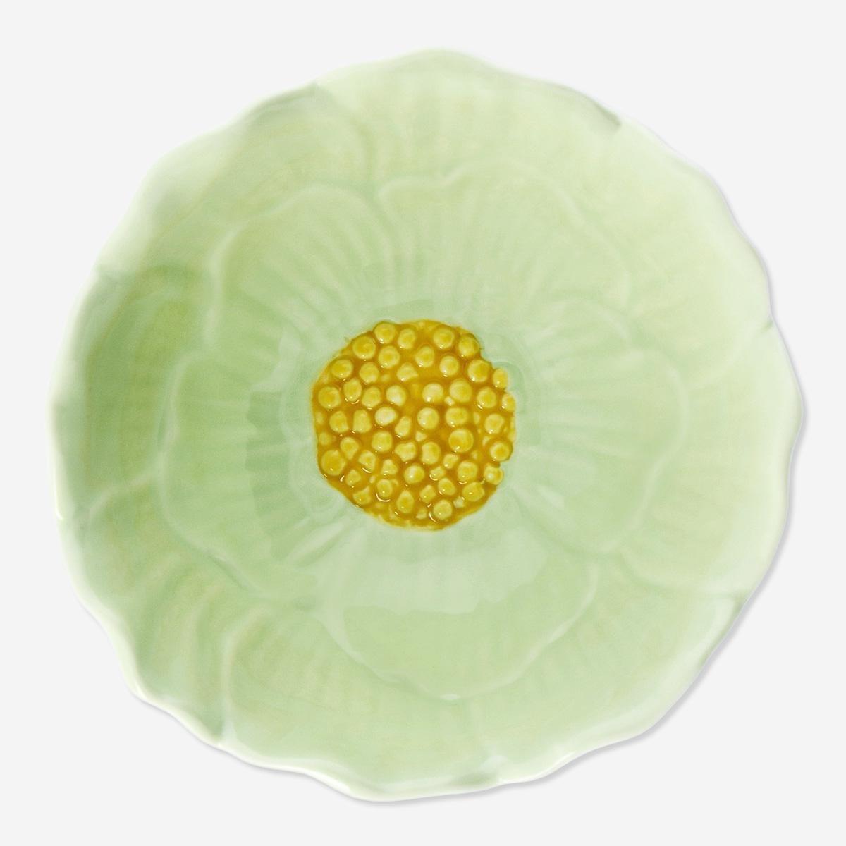 Green Flower Bowl. Medium