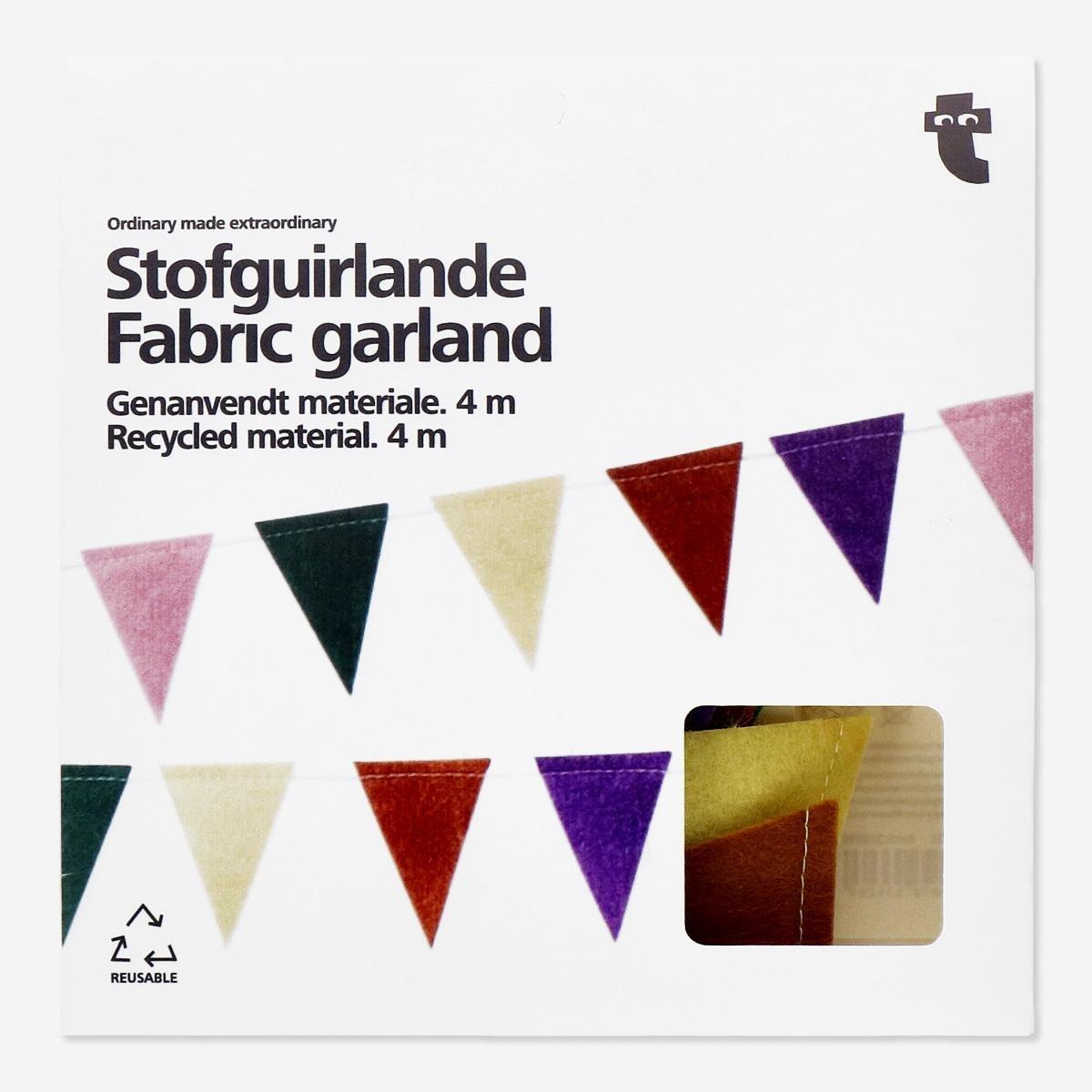 Multicolour fabric garland. 400 cm