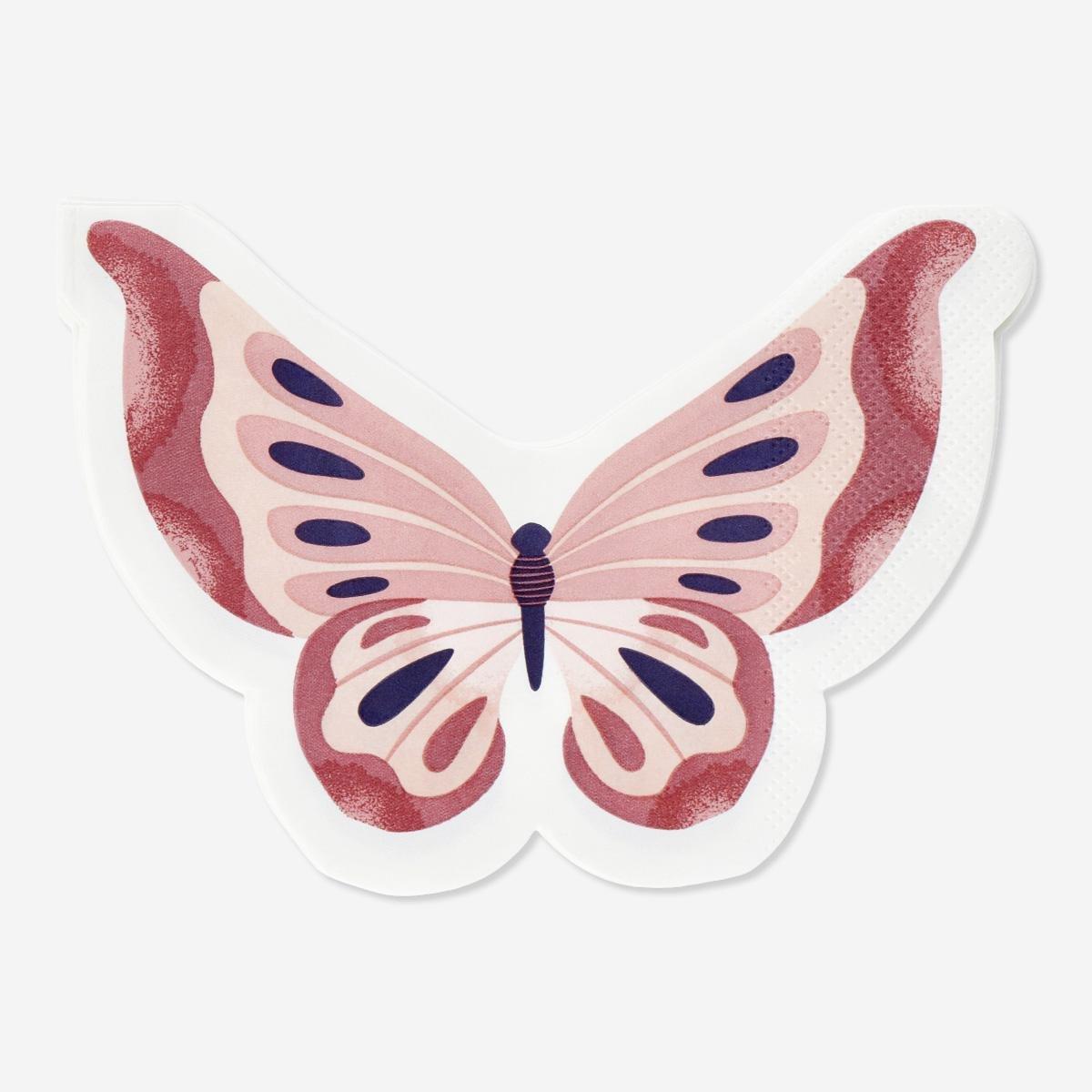 Multicolour butterfly napkins. 16 pcs