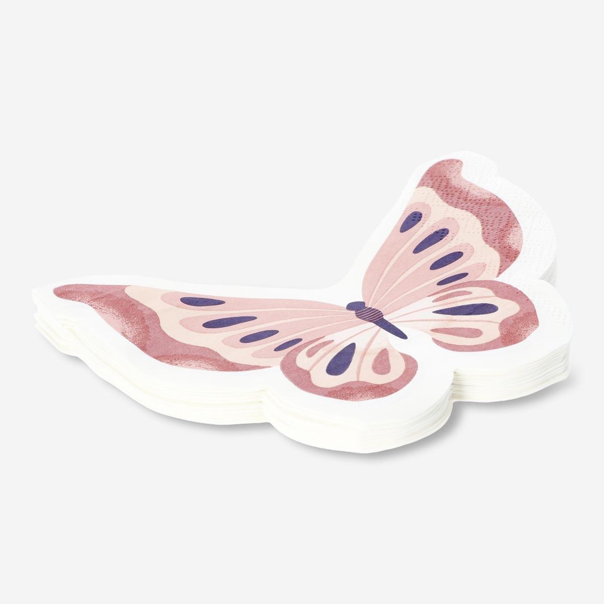 Multicolour butterfly napkins. 16 pcs