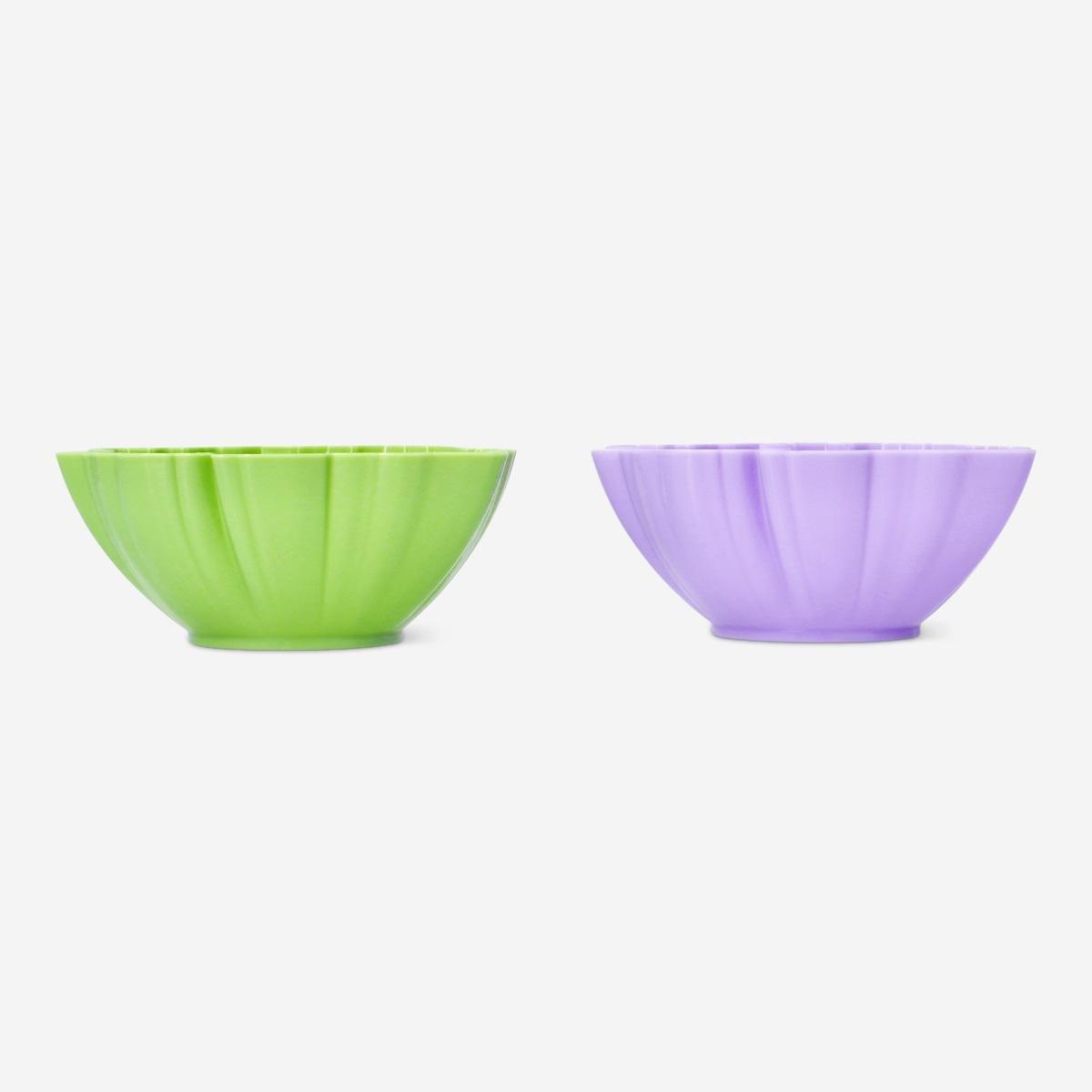 Multicolour Flower Bowls. 2 Pcs