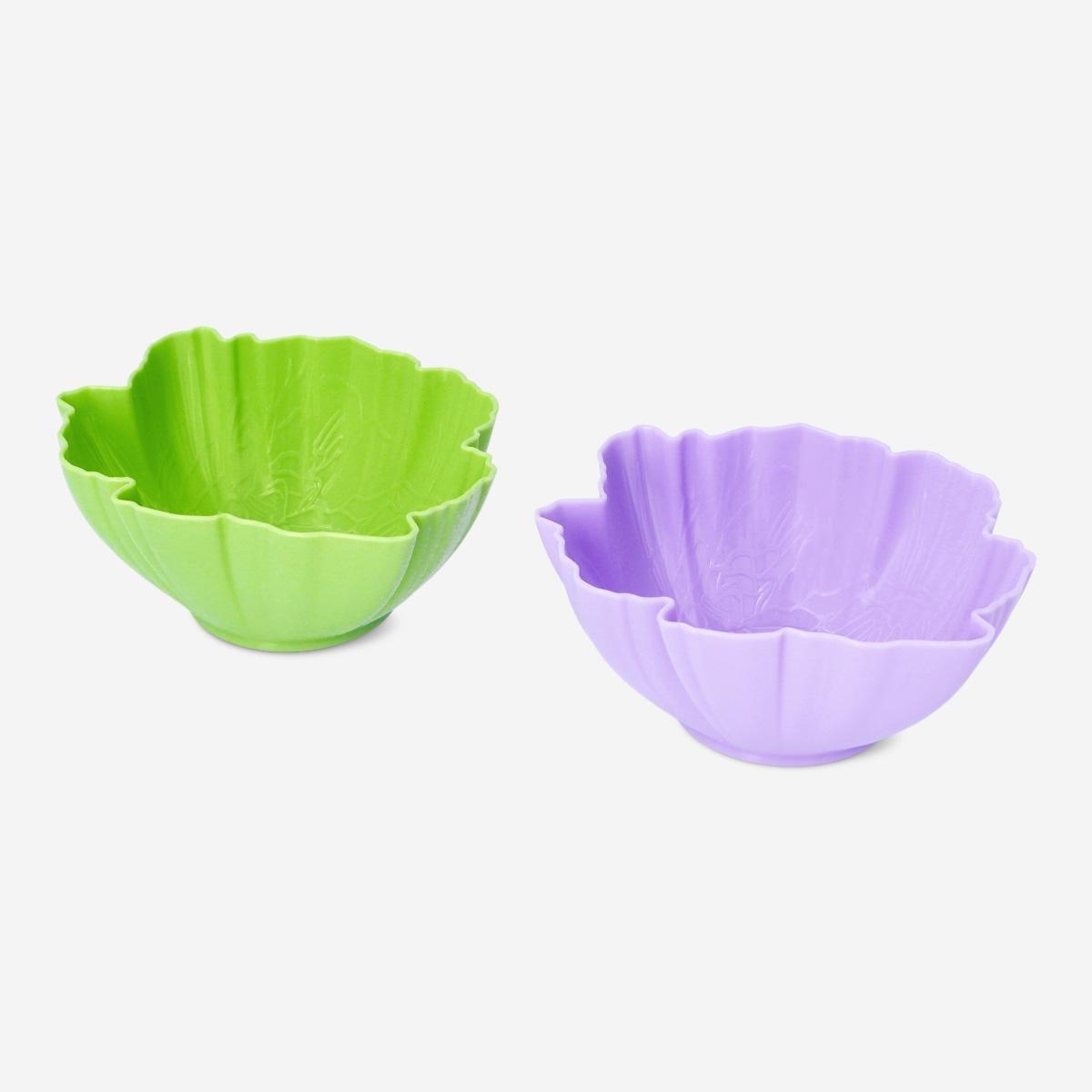 Multicolour Flower Bowls. 2 Pcs