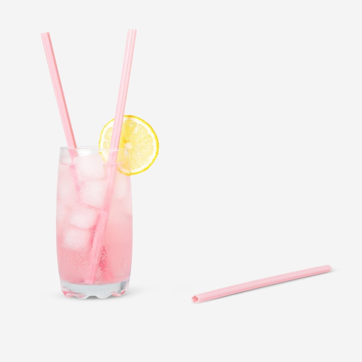 Pink Reusable Straws. 12 Pcs