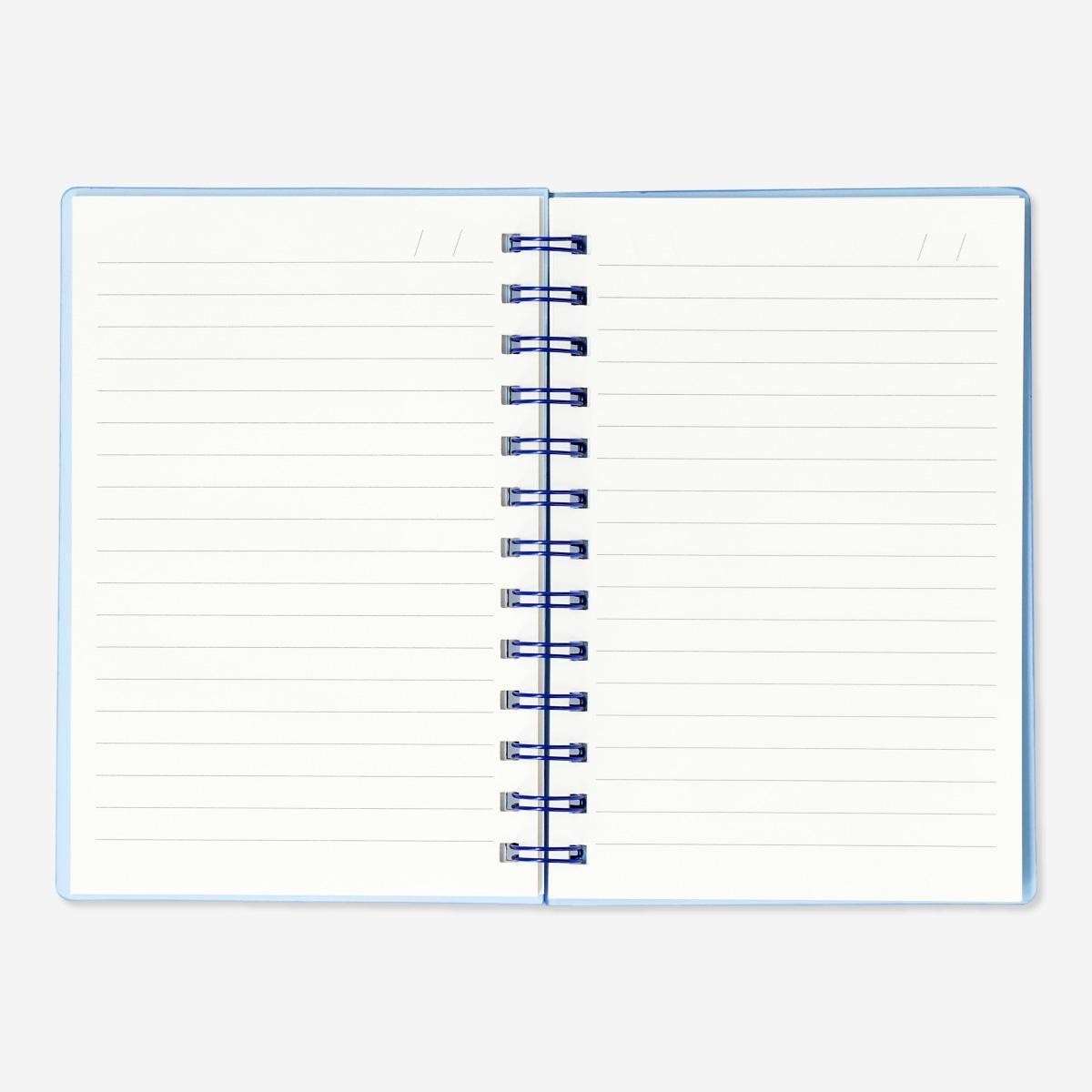 BLUE       Notebook with calculator. Solar-powered