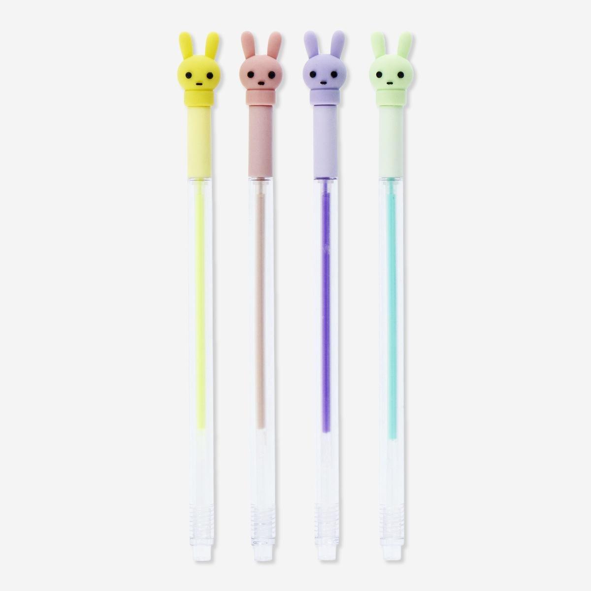 Multicolour rabbit pen (set of 4)