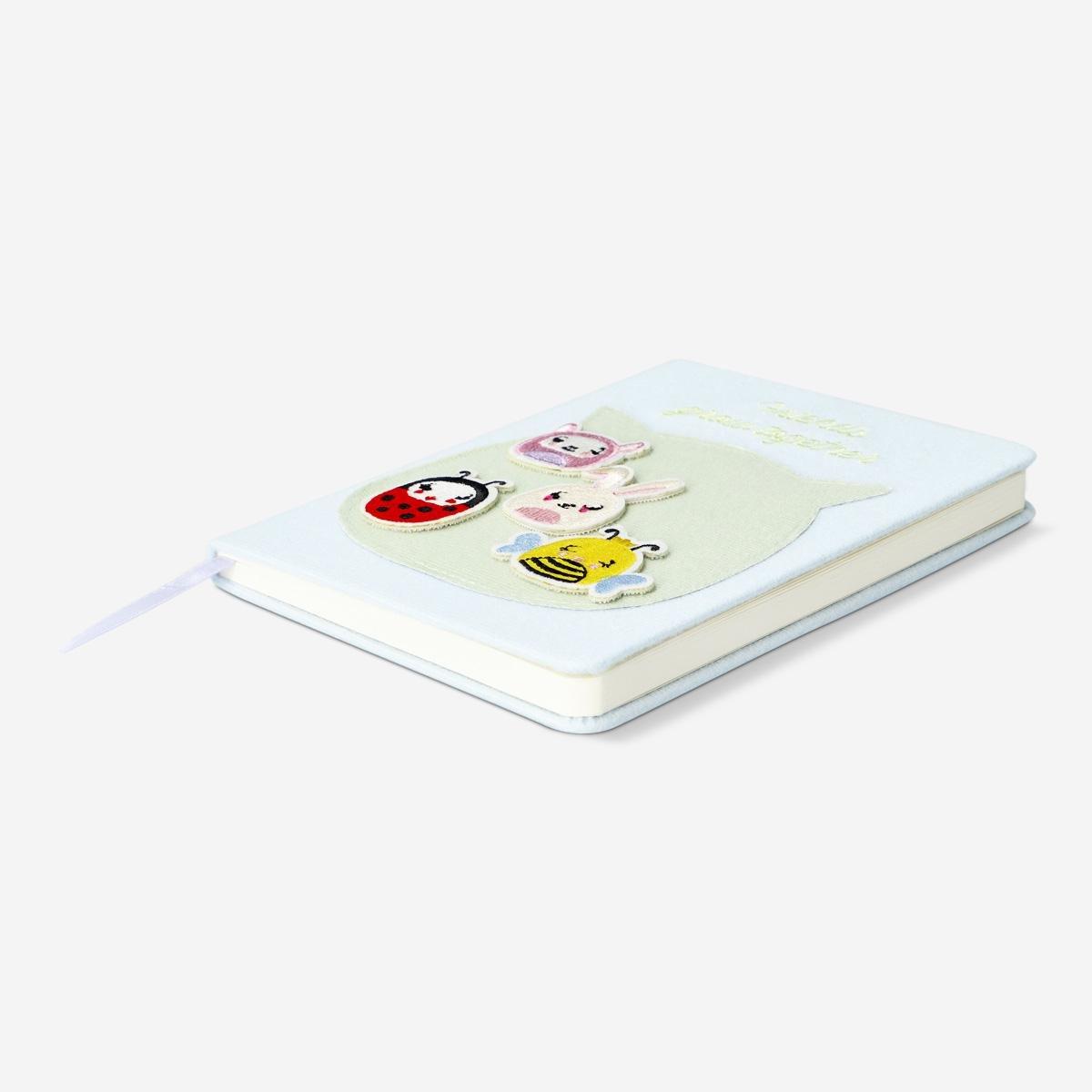 Multicolour notebook with patches
