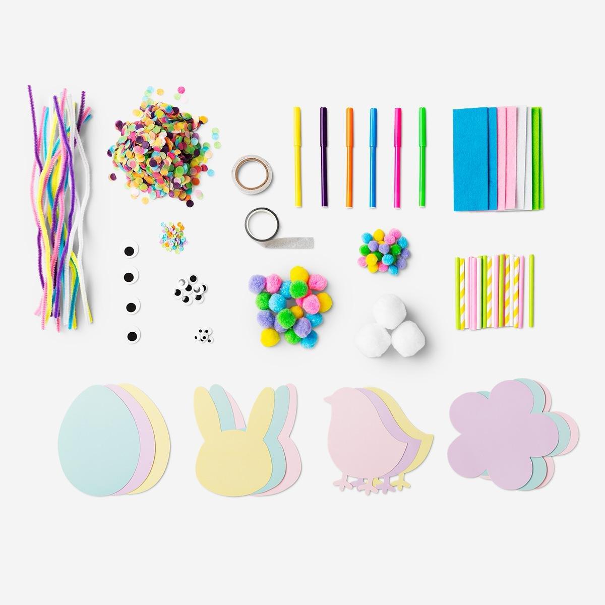 Multicolour craft kit. make your own spring decorations