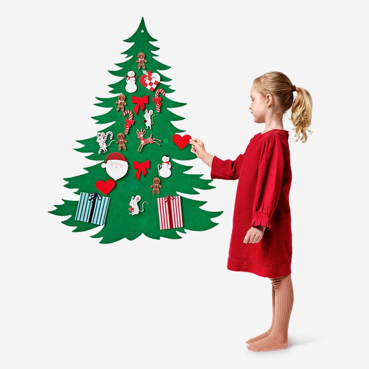 Multicolour Felt Christmas Tree Ornaments Set