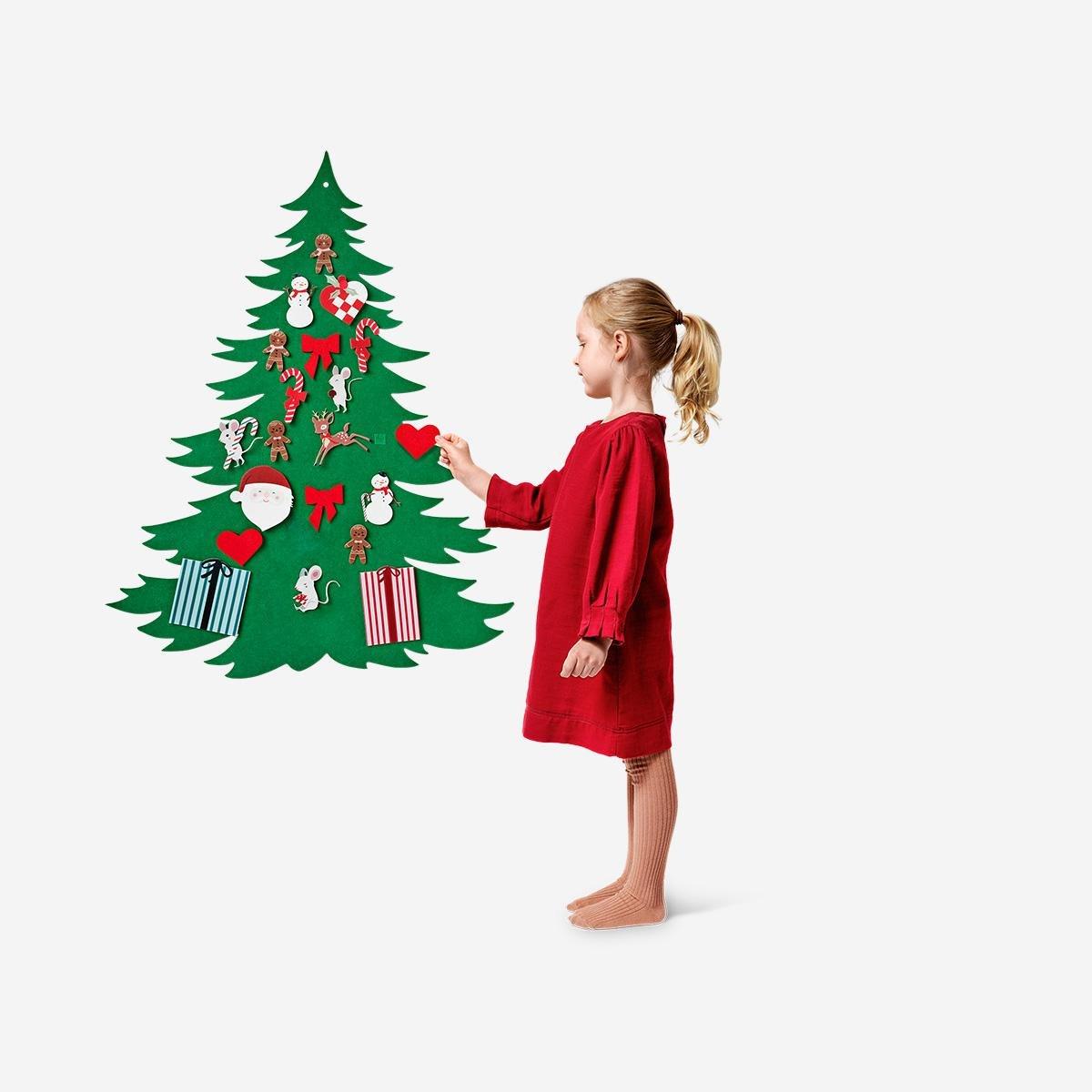 Multicolour Felt Christmas Tree Ornaments Set