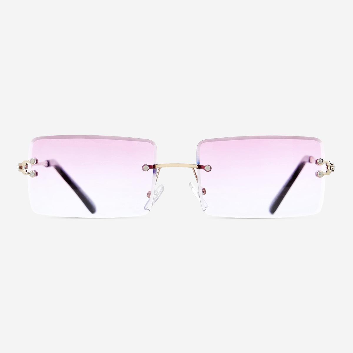 Multicolour metal rectangular sunglasses