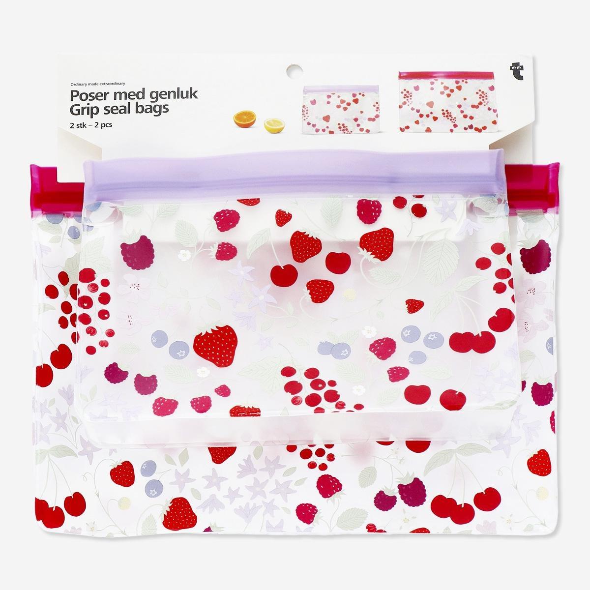 Multicolour grip seal bags. 2 pcs