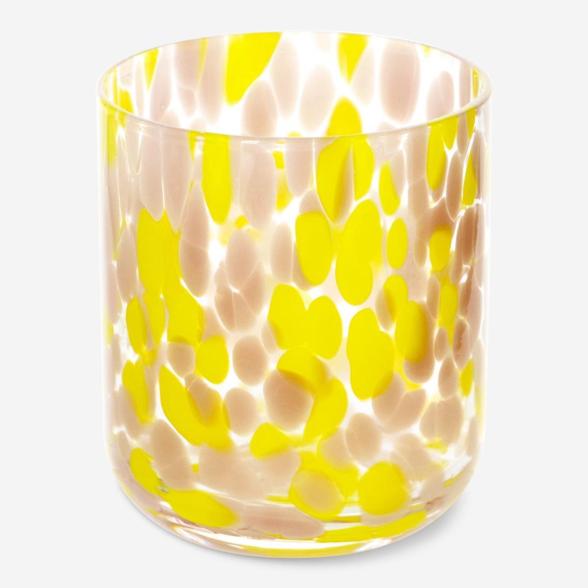 Yellow drinking glass. 340 ml