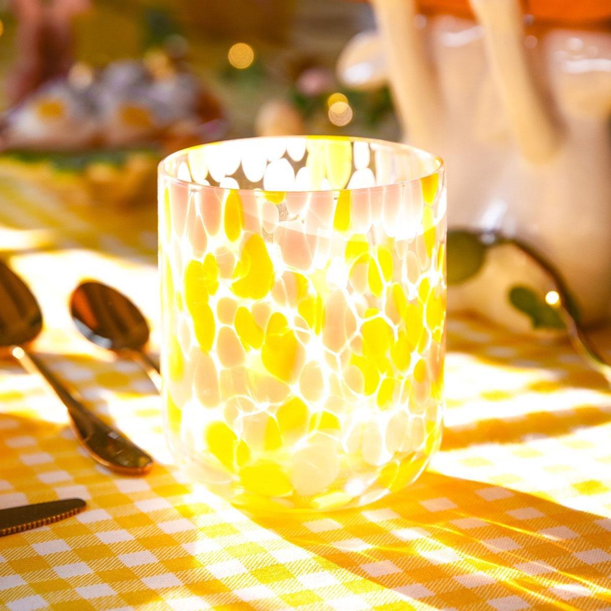 Yellow drinking glass. 340 ml