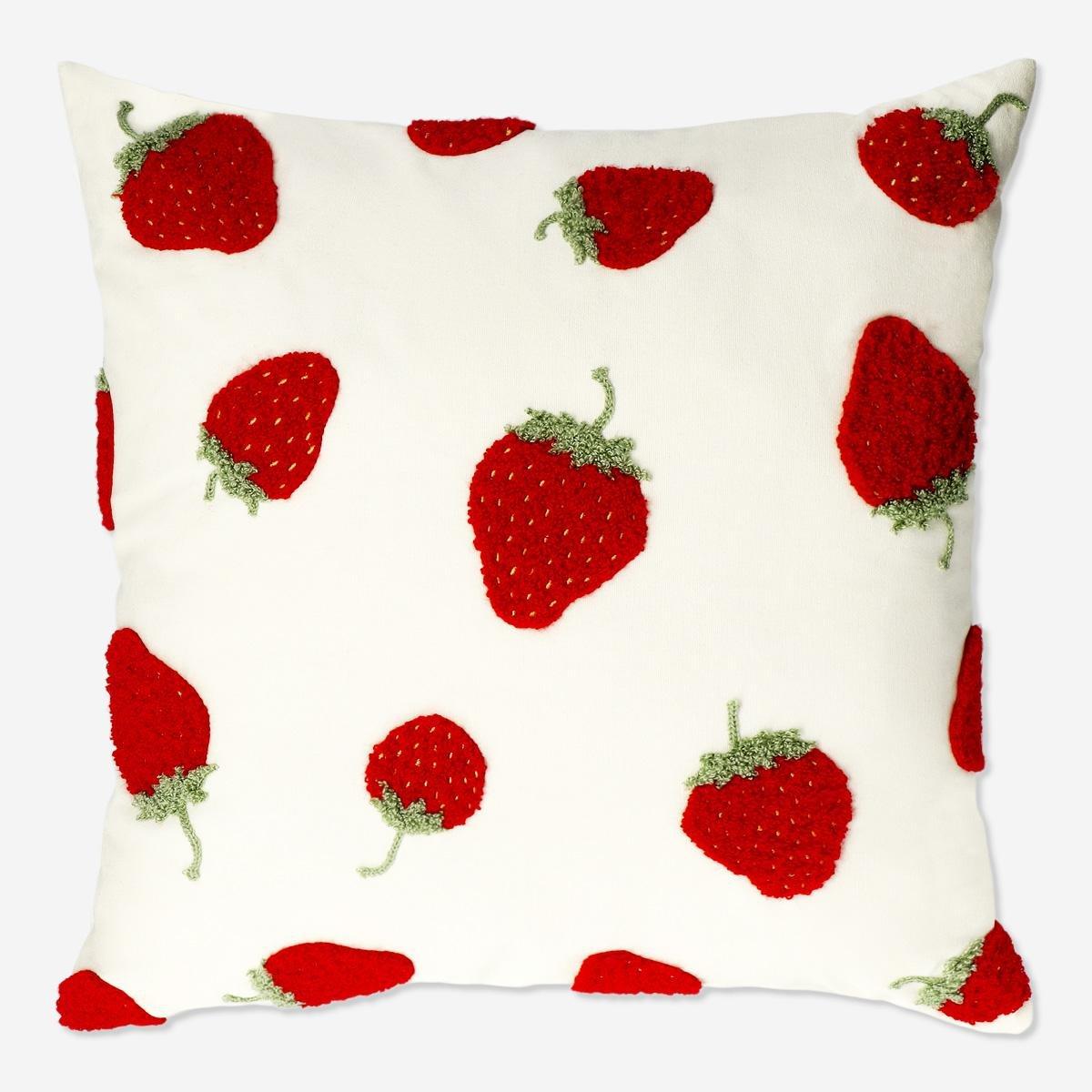 Multicolour strawberry cushion. 45x45 cm