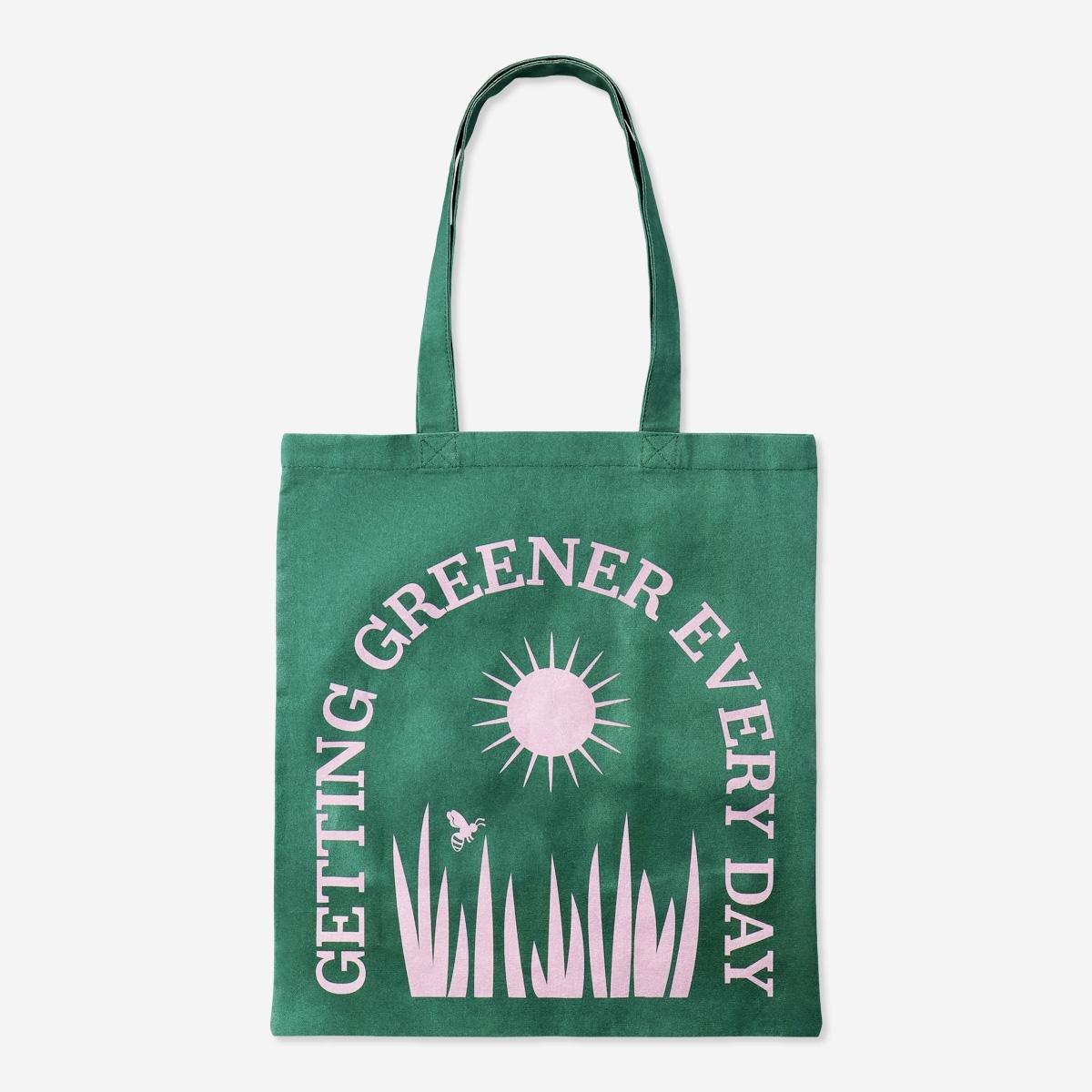 Green tote bag