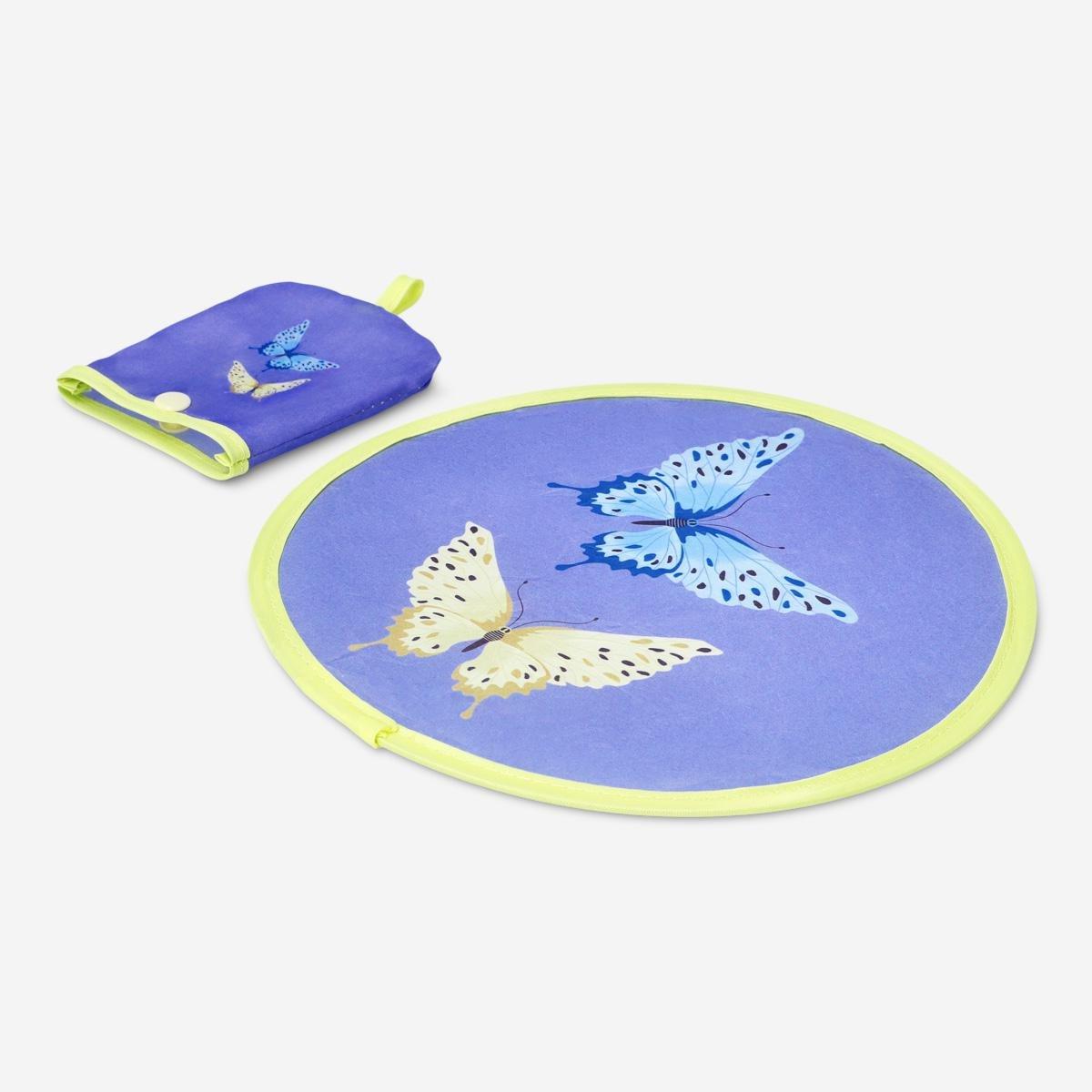 Blue foldable fan