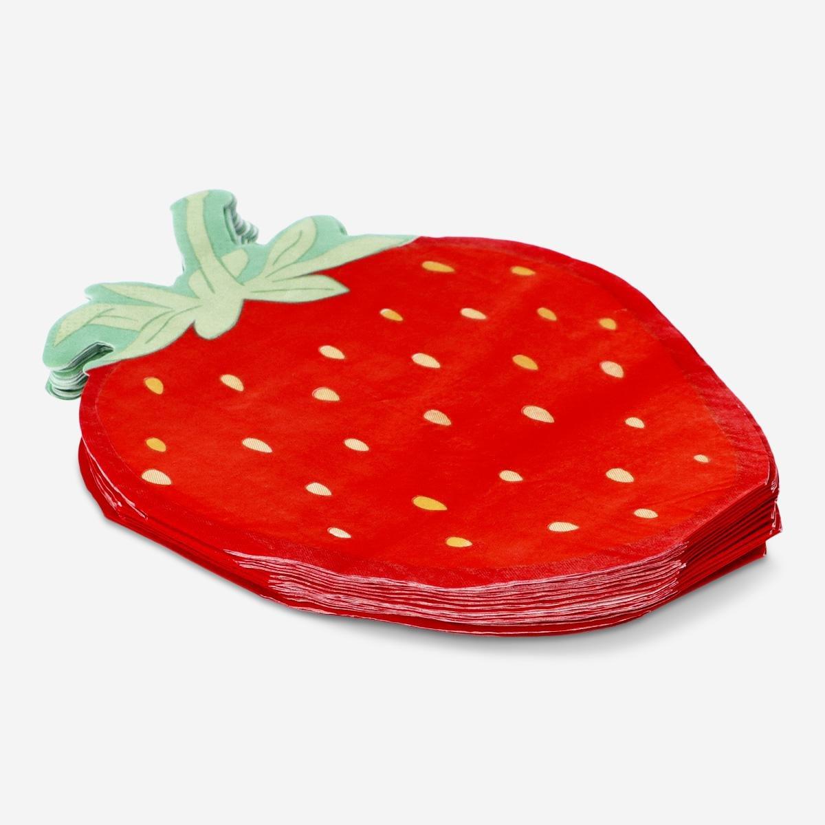 Red strawberry napkins. 15 pcs