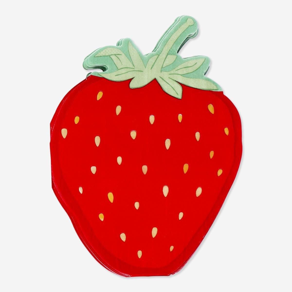 Red strawberry napkins. 15 pcs