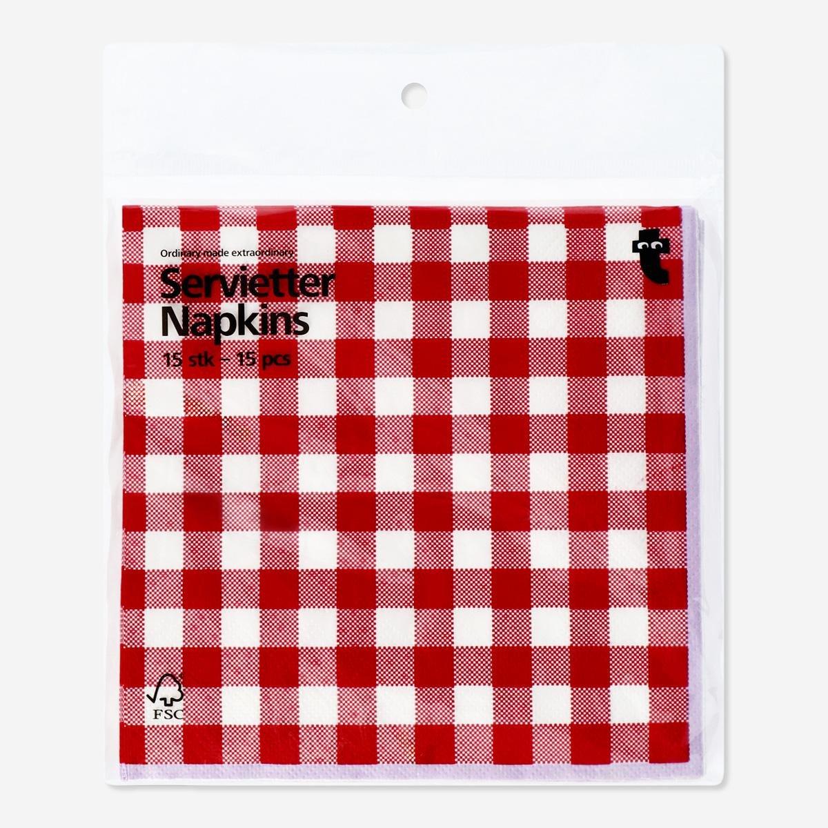 Red napkins. 15 pcs