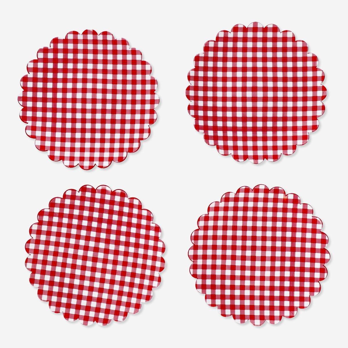 RED        Plastic plates. 4 pcs