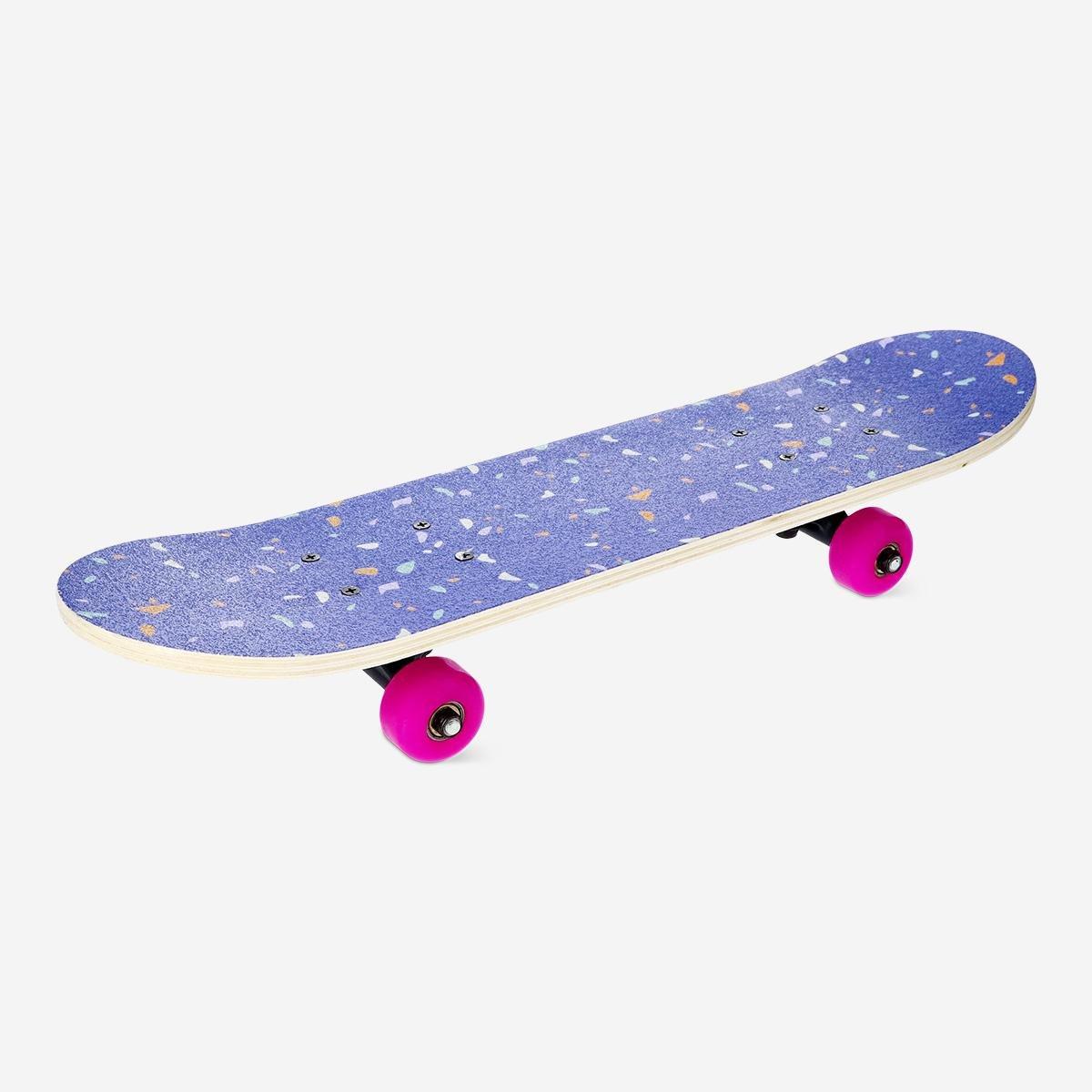 Blue patterned skateboard