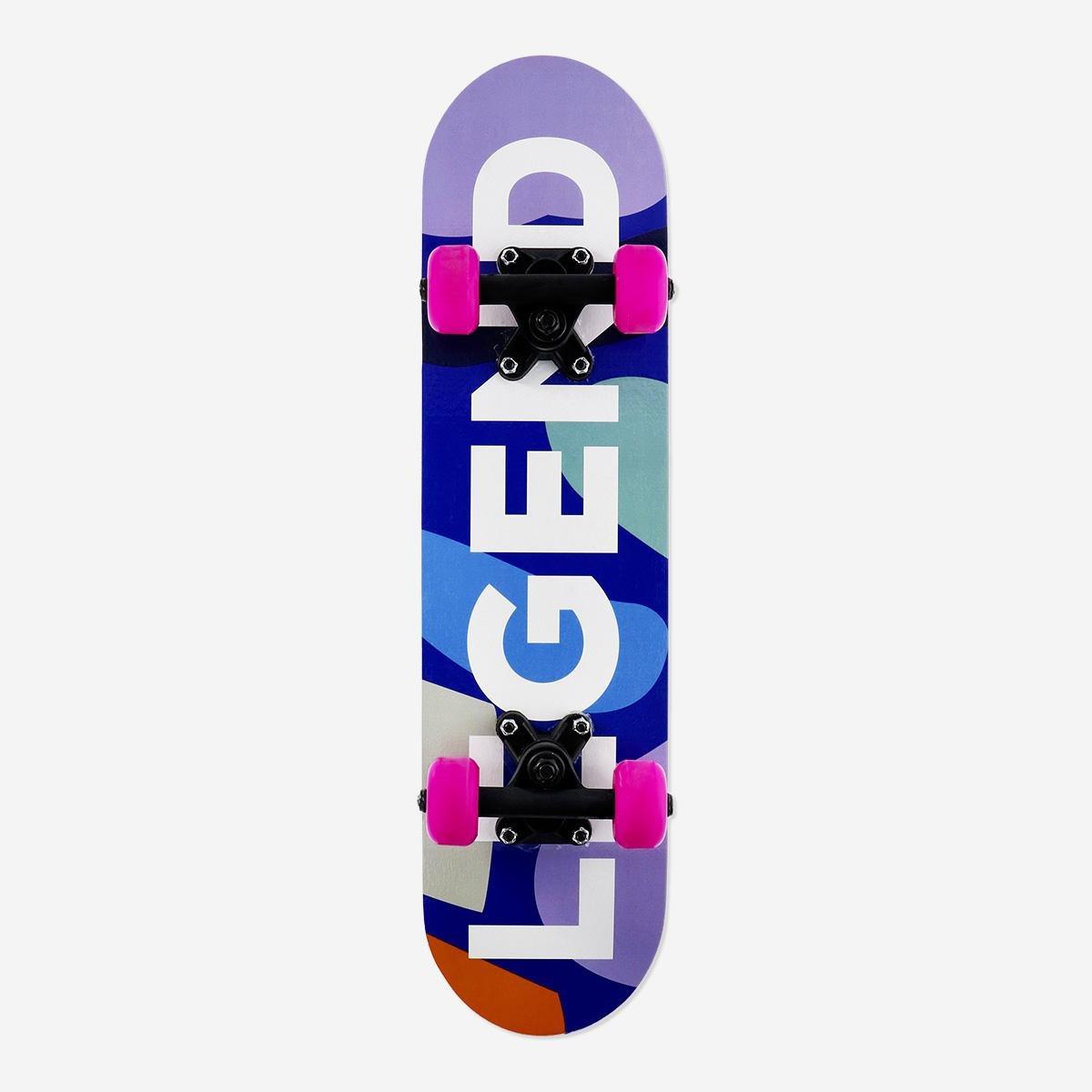 Blue Patterned Skateboard