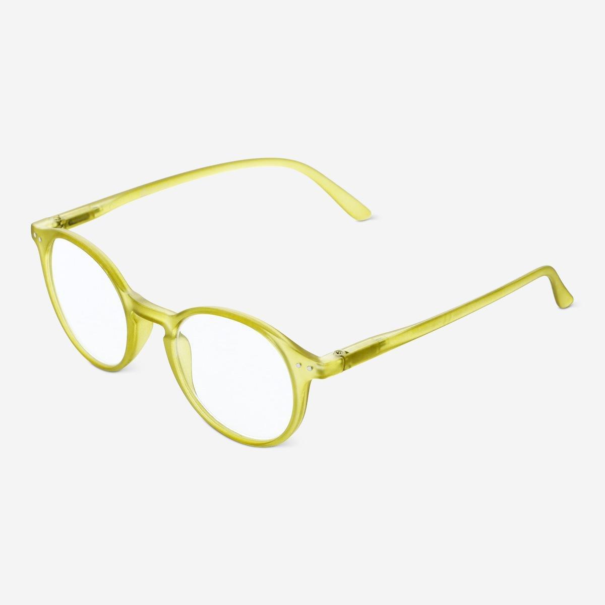Green reading glasses. + 2