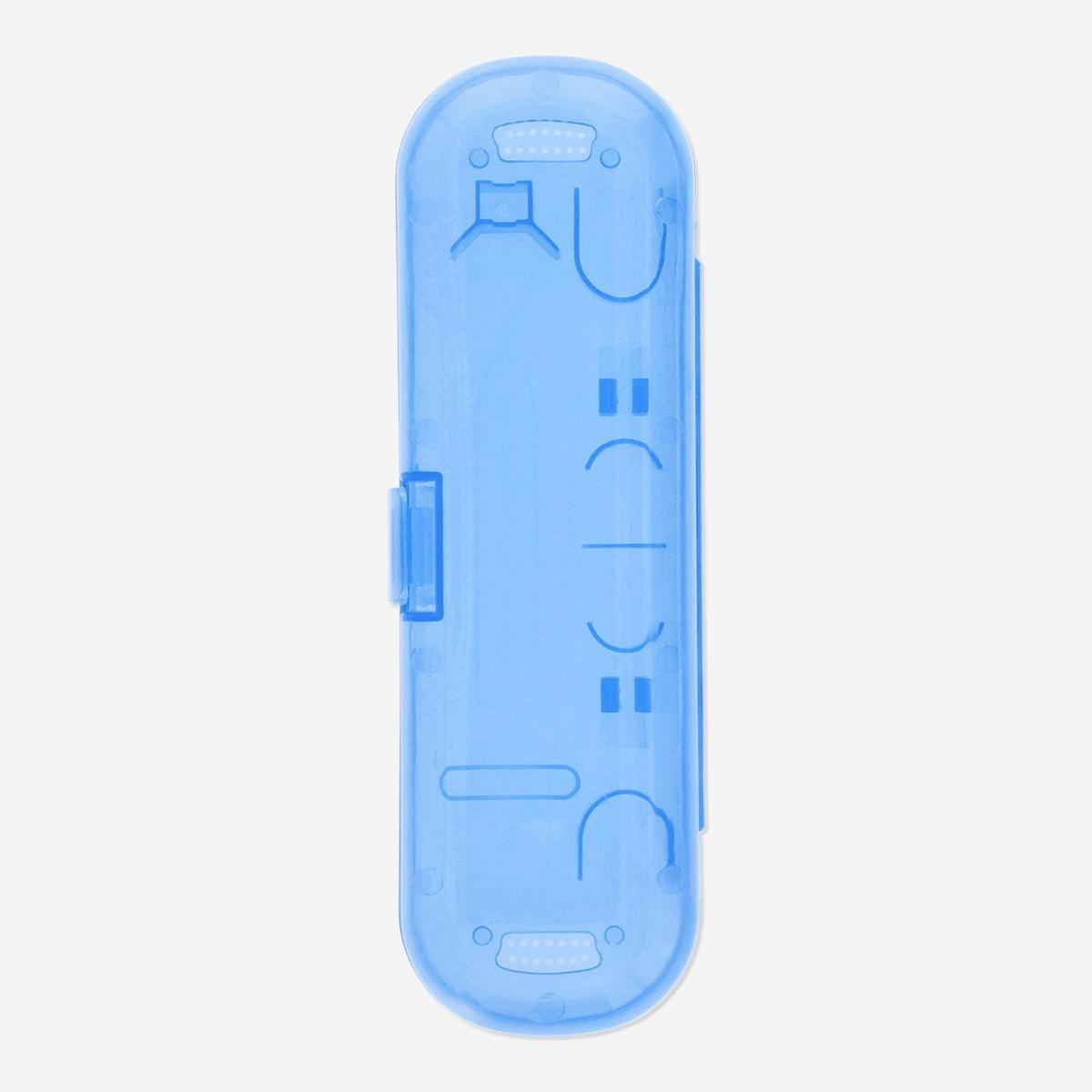 Blue electric toothbrush travel case