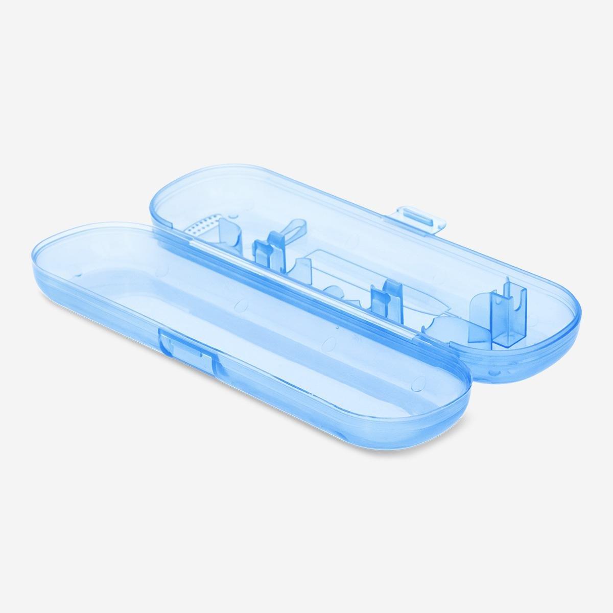 Blue electric toothbrush travel case