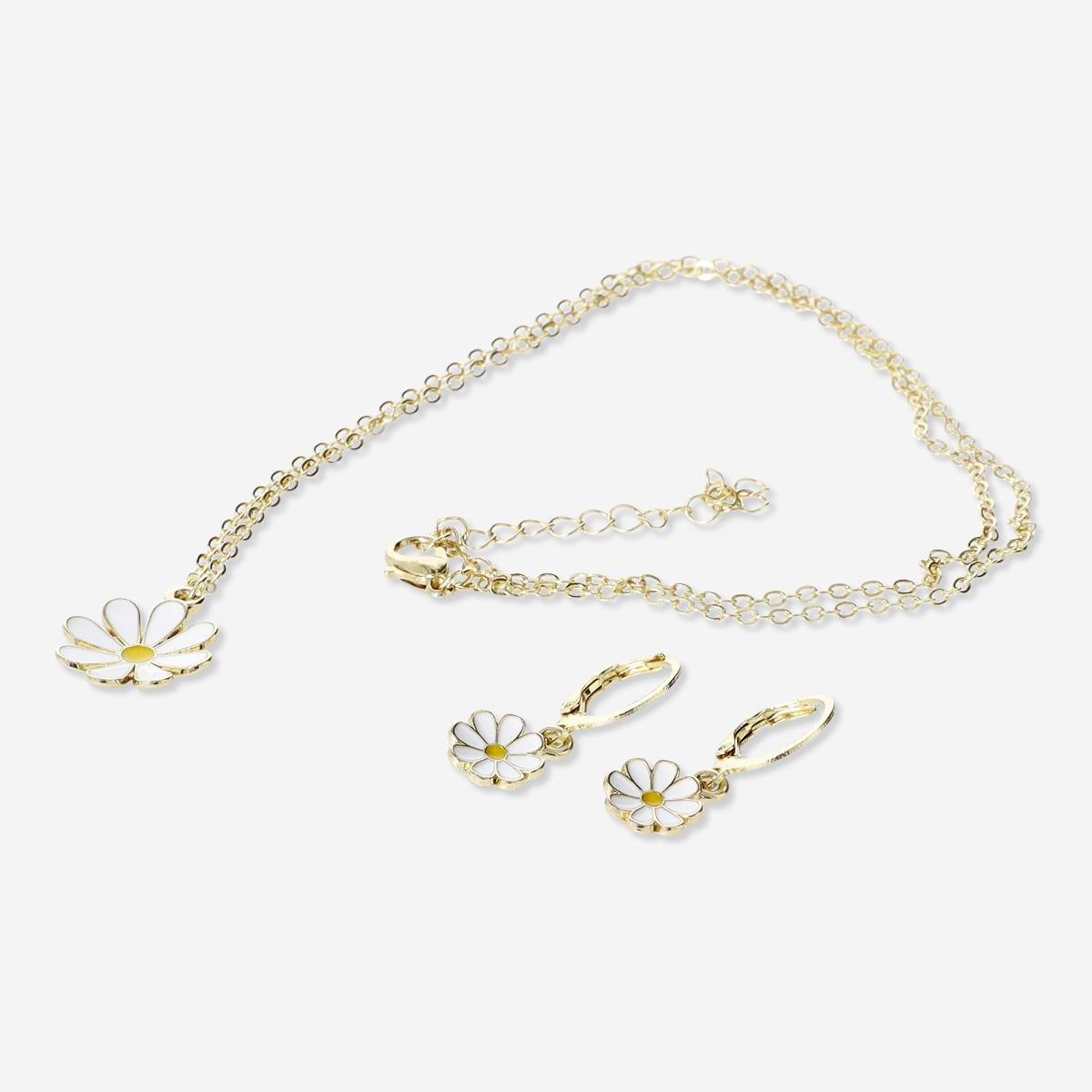 Multicolour Flower Earrings And Necklace