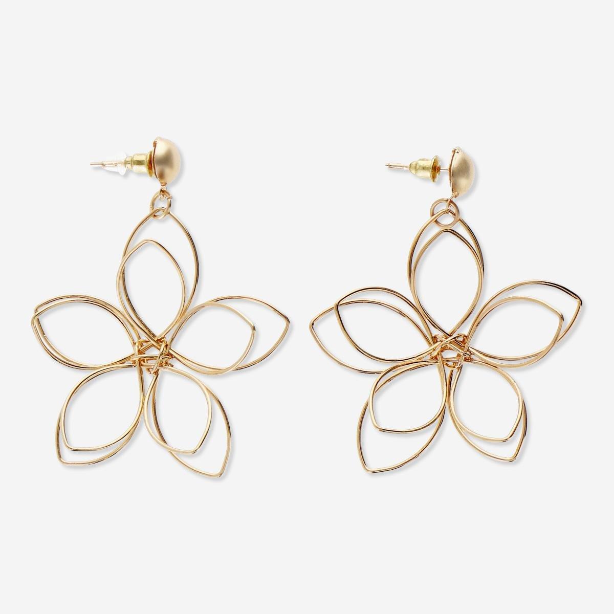 Gold Floral Earrings
