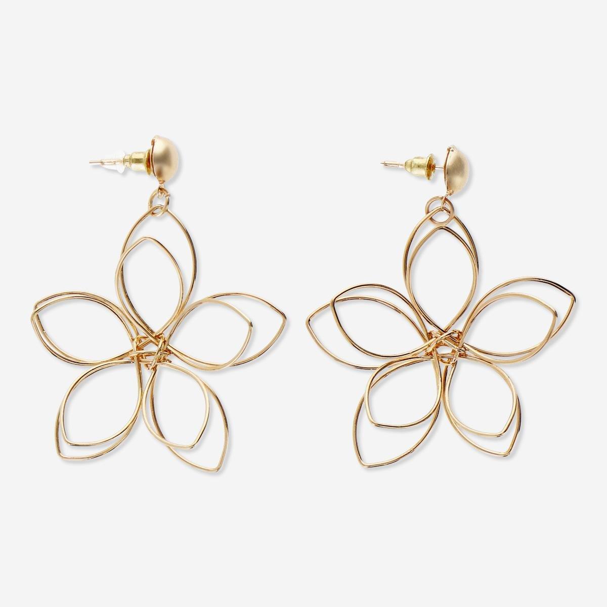 Gold floral earrings