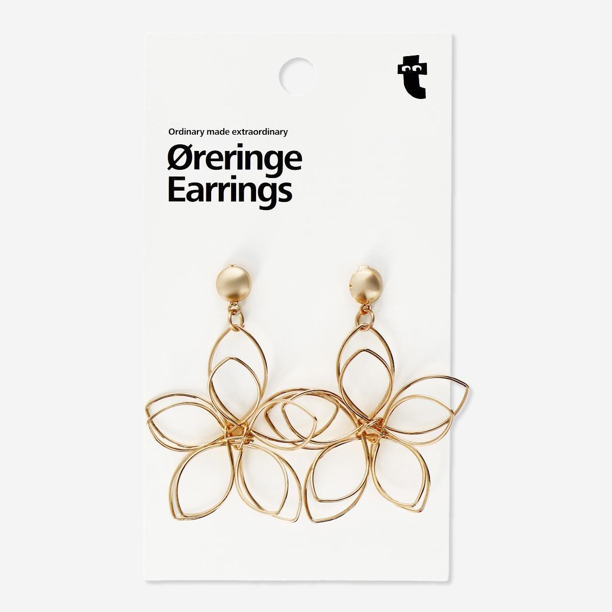 Gold floral earrings