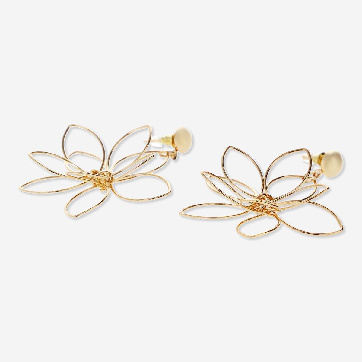 Gold floral earrings