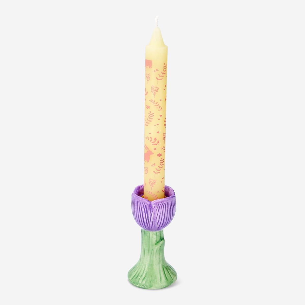 Purple Tulip Candler Holder