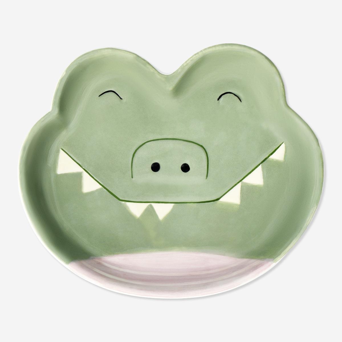 Green crocodile bowl