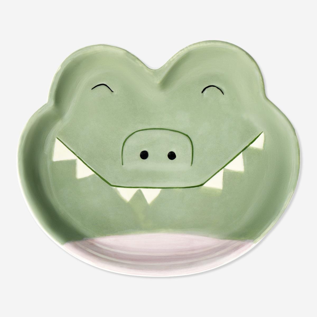 Green crocodile bowl