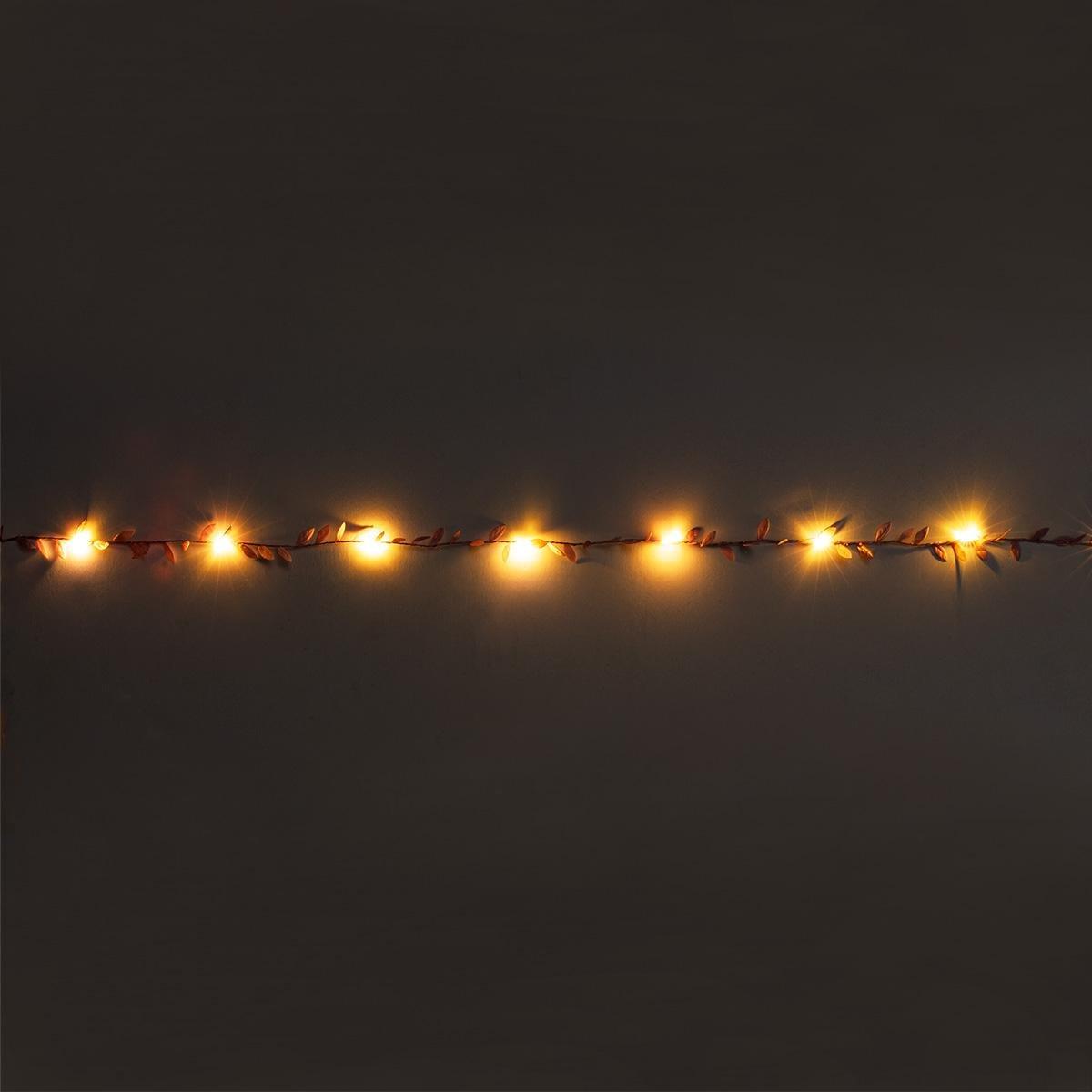 Pink leaf string lights. 230 cm