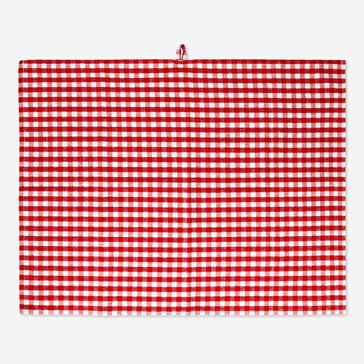 Red tea towel. 50x70 cm
