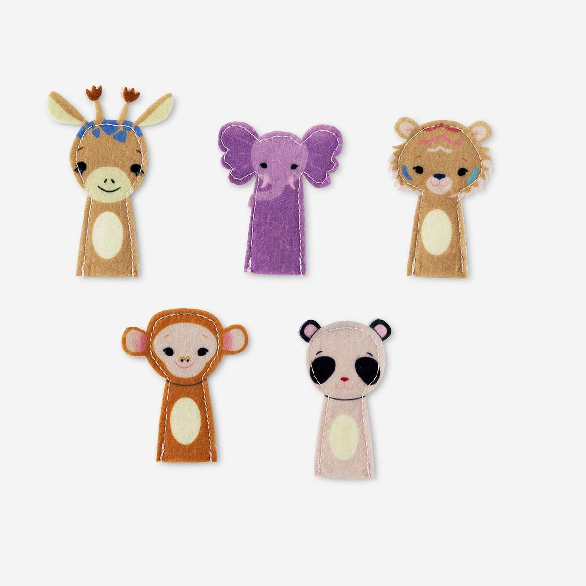 Multicolour finger puppets. 5 pcs