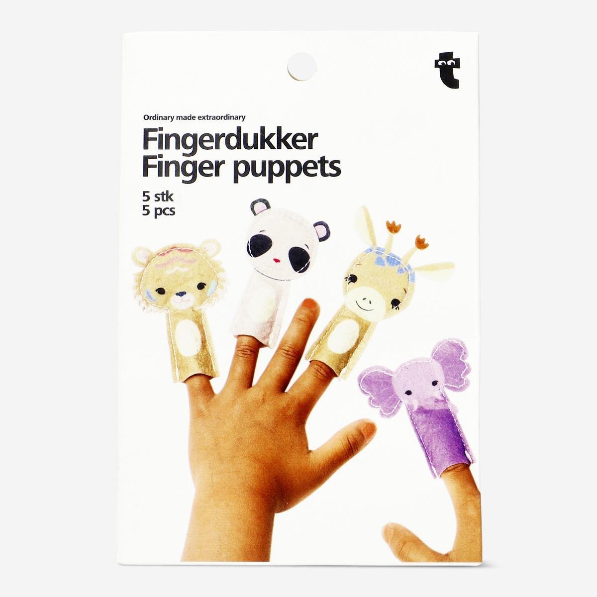 Multicolour finger puppets. 5 pcs