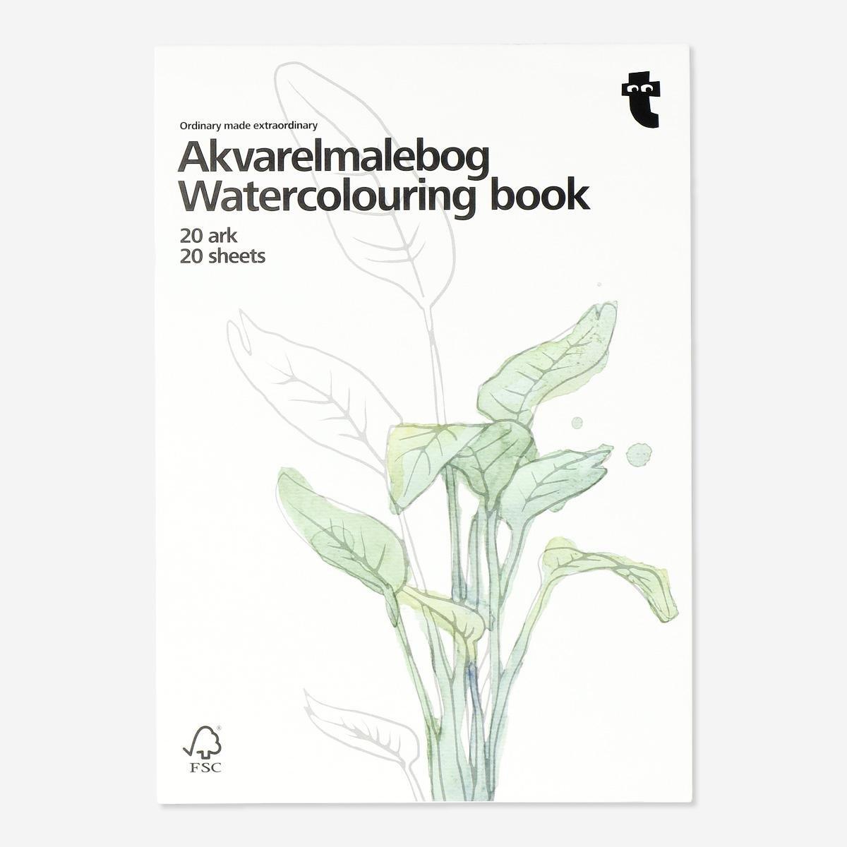 White watercolouring book. A5