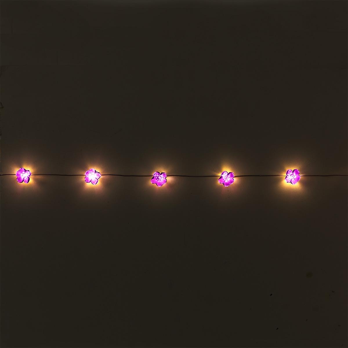 Purple Flower String Lights. 220 Cm