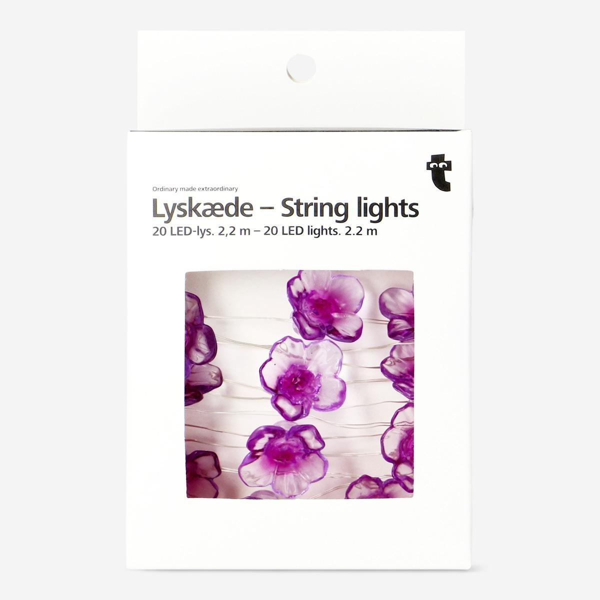 Purple Flower String Lights. 220 Cm