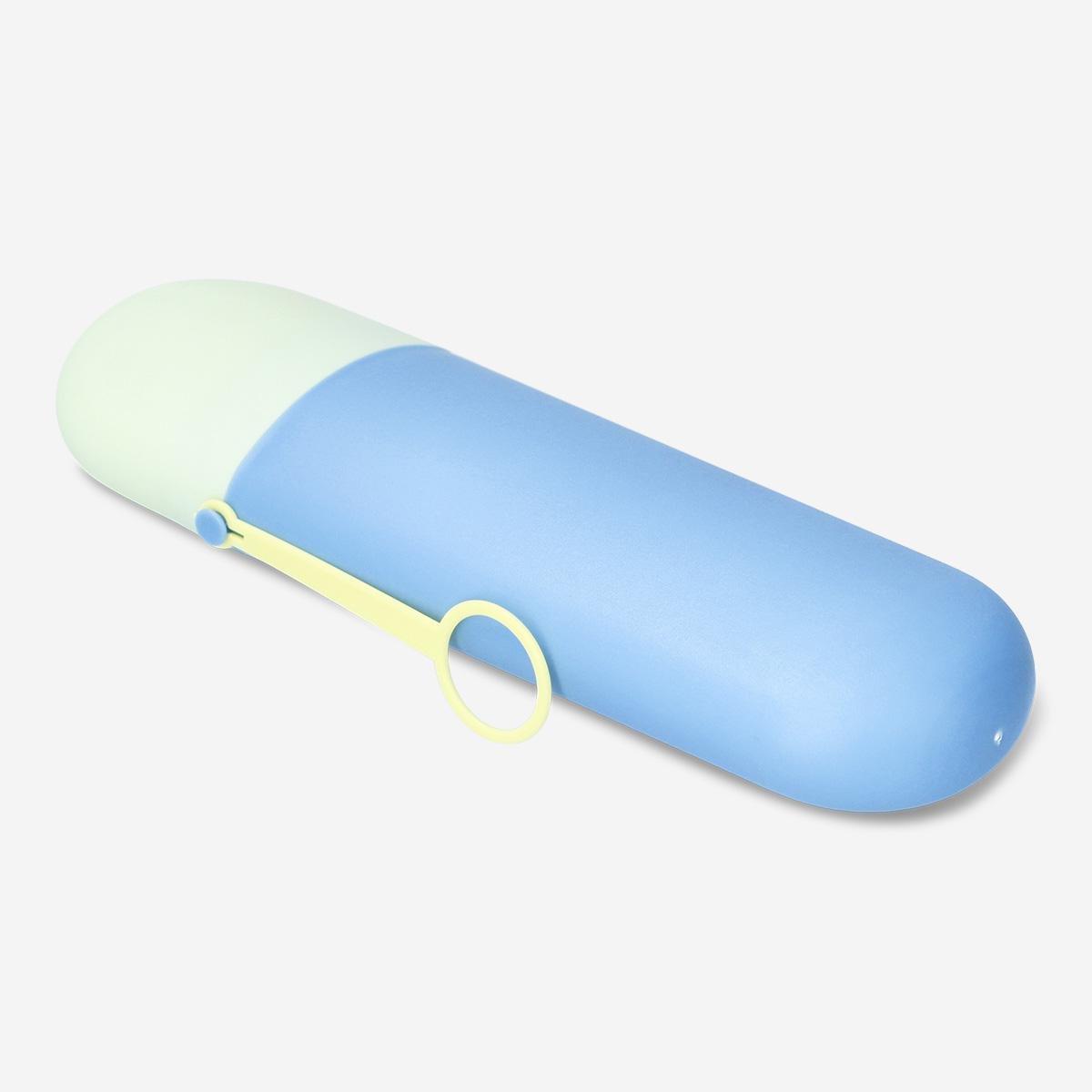 Blue toothbrush case