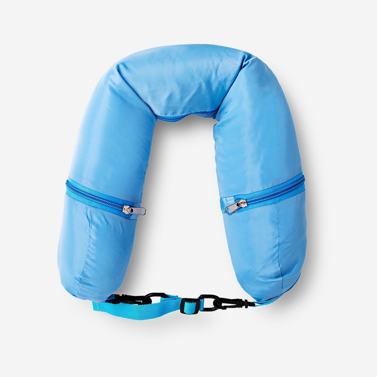 Blue travel pillow