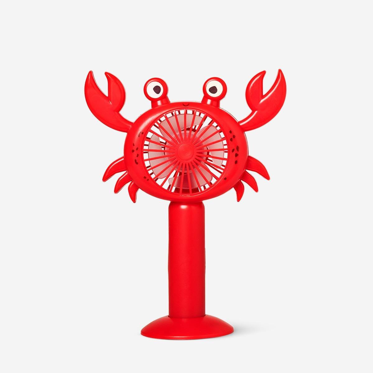 Red rechargeable handheld crab fan