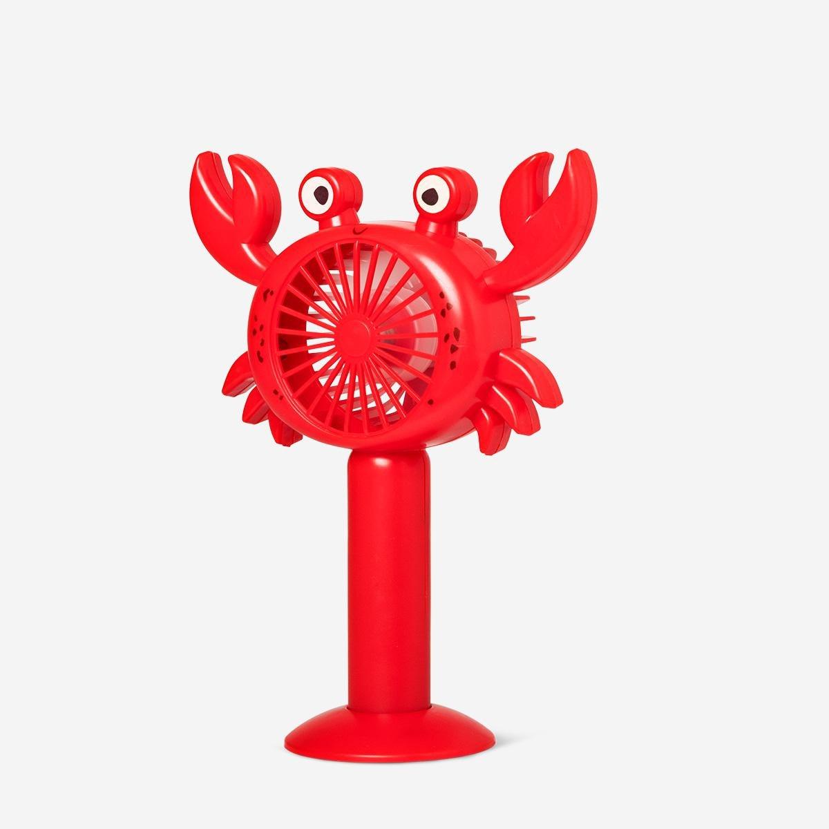 Red rechargeable handheld crab fan