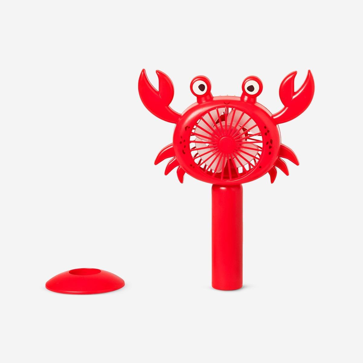 Red rechargeable handheld crab fan