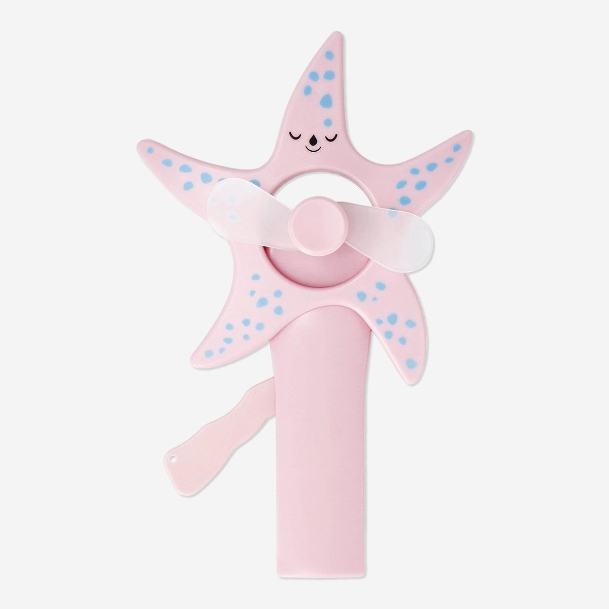 Pink handheld starfish fan